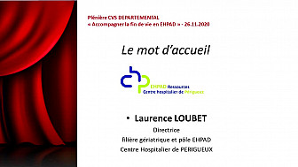 PLENIERE CVS DEPARTEMENTAL 2020 - SEQUENCE 1 - Le mot d’accueil