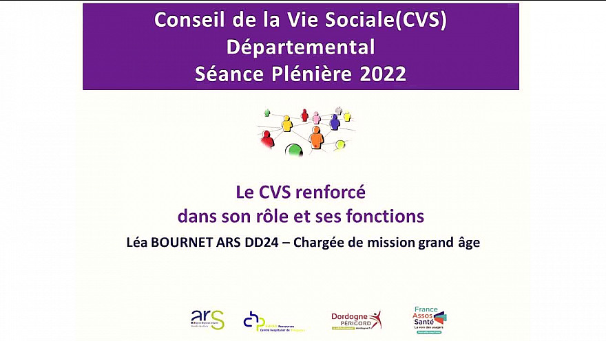 PLENIERE 2022 CVS DEPARTEMENTAL - Le CONSEIL DE LA VIE SOCIALE : nouveautés 2022